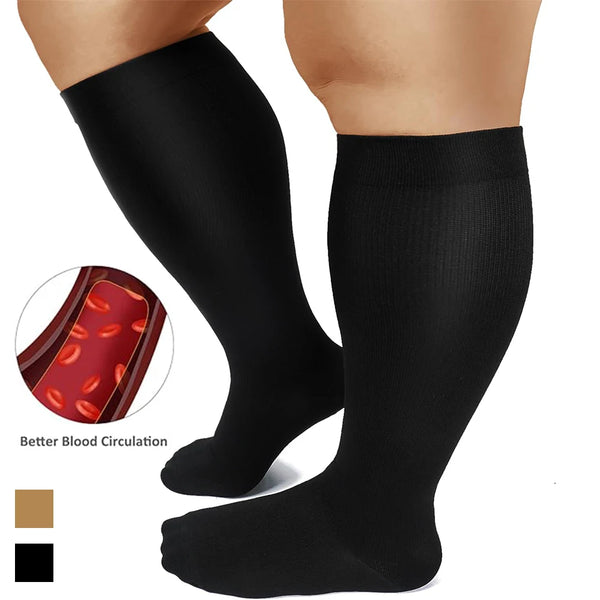 Zip Up Compression Socks High Leg Support Knee Senegal